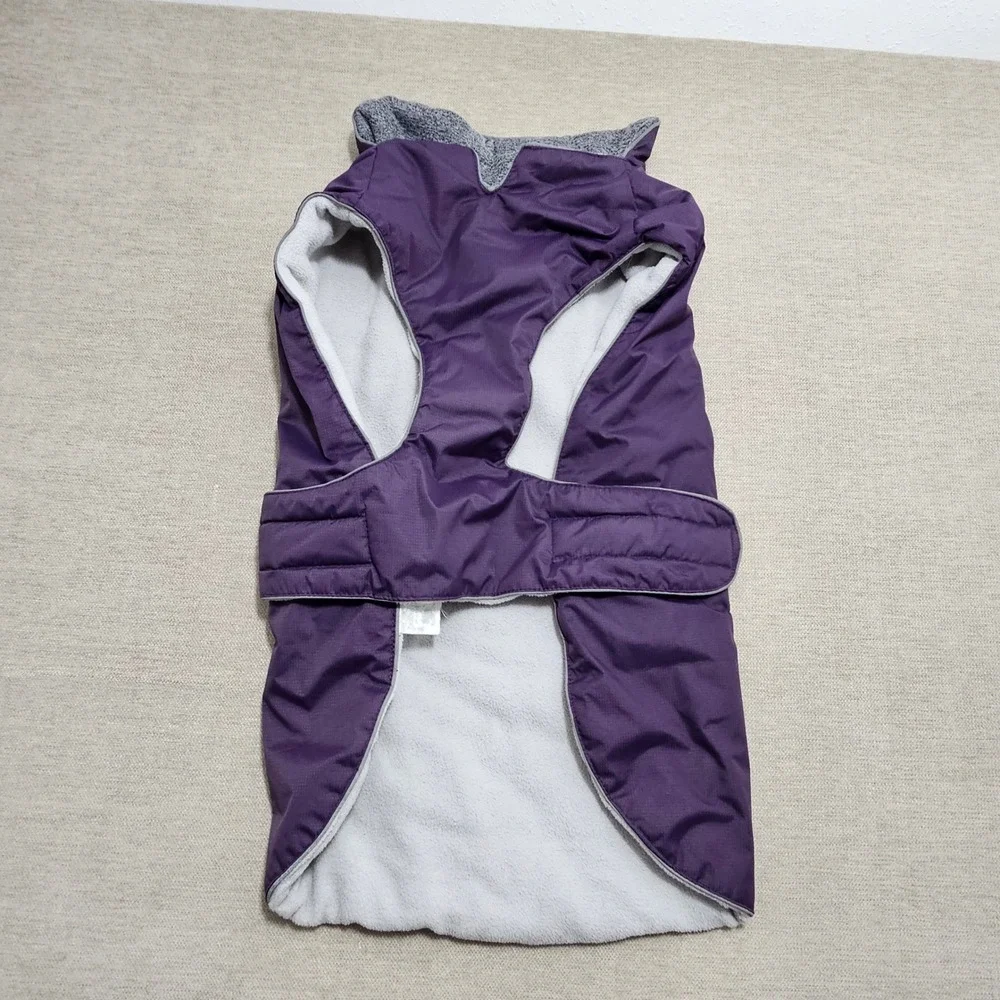 Eddie Bauer Pet Purple Fleece Lined Dog Vest Jacket Reflective Trim Large
